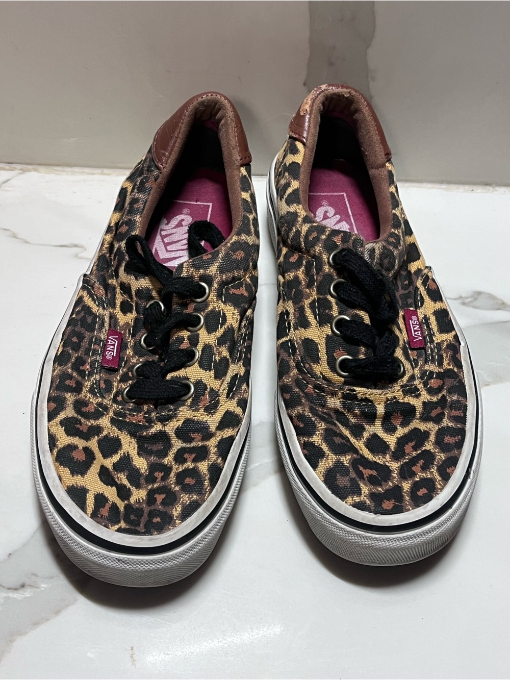 Vans Leopard Print Canvas Low-Top Sneakers - Leopard 6.5